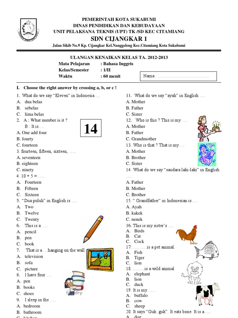 Soal Bahasa Inggris Kelas 6 Semester 1 Dalchaebi Soal Bahasa Inggris Kelas 6 Semester 1 Dalchaebi
