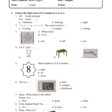 10 Contoh Soal UTS Kelas 2 SD Bahasa Inggris yang Sering Keluar Ternyata Mudah Banget