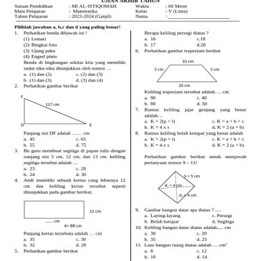 40 Latihan Soal Kelas 5 Semester 2 Matematika Terlengkap Agar Anak Makin Jago Berhitung