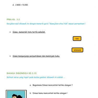 soal kelas 4 tema 4 subtema 2