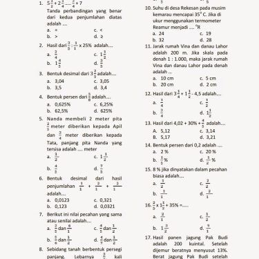 soal ulangan kelas 5 tema 2 subtema 2