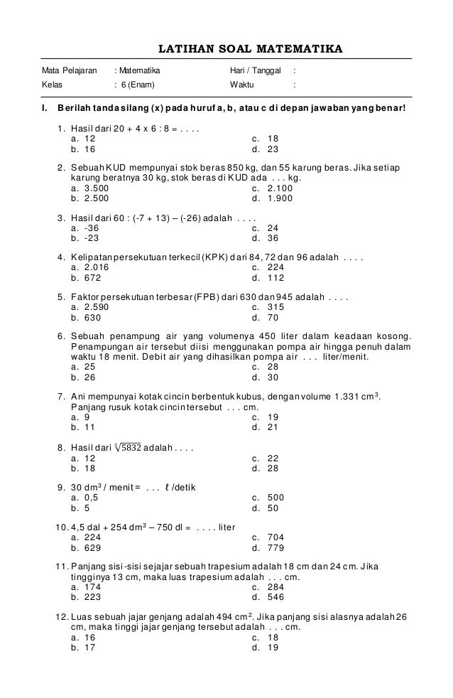 Soal Ujian Matematika Kelas 5 Semester 1 Dalchaebi Soal Ujian Matematika Kelas 5 Semester 1 Dalchaebi