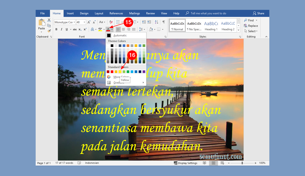 Cara Membuat Tulisan Di Atas Gambar Microsoft Word Lengkap Semutimut