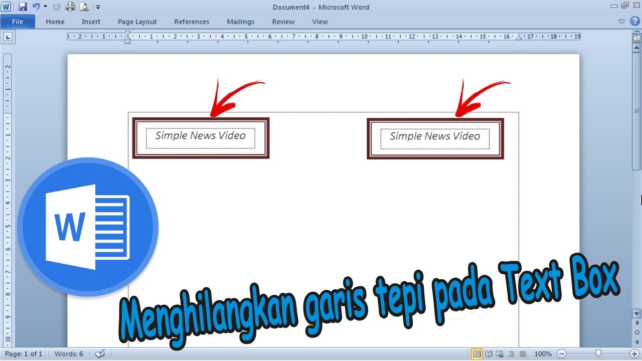 Cara Menghilangkan Garis Tepi Pada Text Box Di Word Youtube - Free Word
