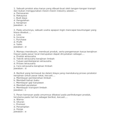 5 Contoh Soal KWU Kelas 12 Semester 1 Kurikulum 2013 yang Wajib Kamu Kuasai