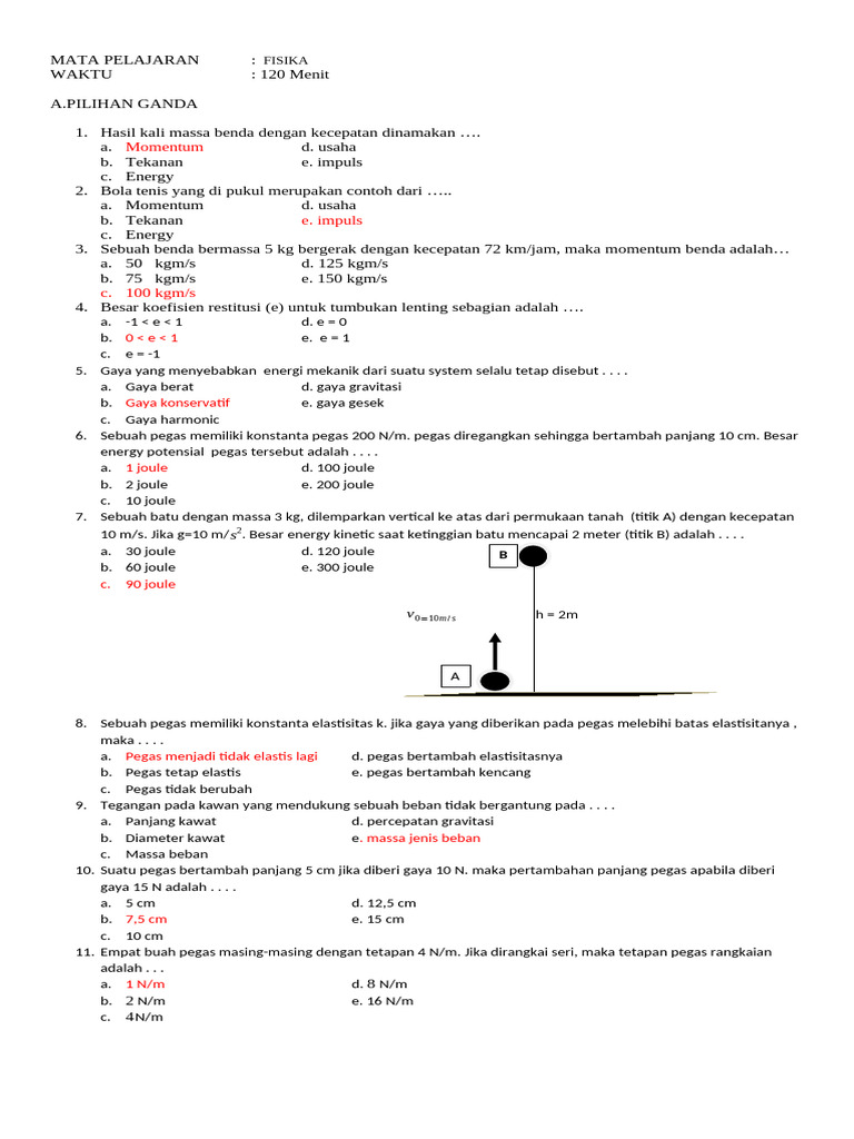 Soal Fisika Kelas X Semester 2 PDF