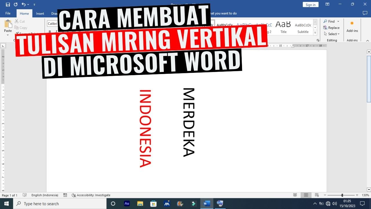 Tips Membuat Tulisan Miring Vertical Word Msword Microsoftword - Free Tips Membuat Tulisan Miring Vertical Word Msword Microsoftword - Free