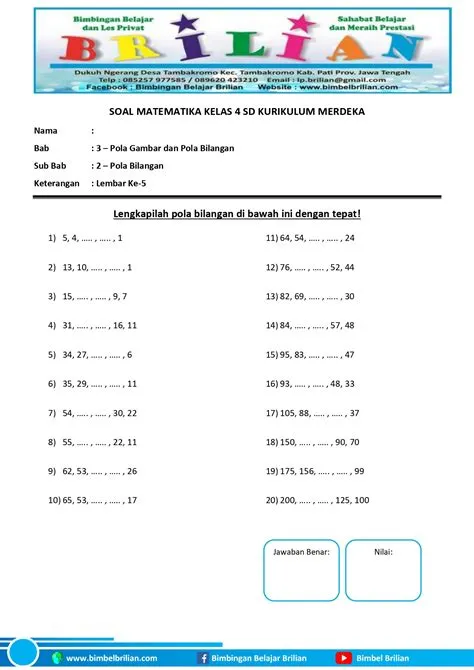 Soal Matematika Kelas 4 Semester 2 Kurikulum 2013 - UKMCBO