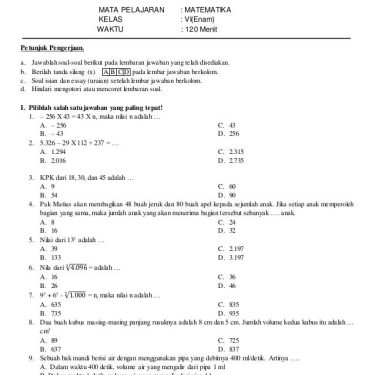 Ini Dia Rahasianya! Download Soal Kelas 6 Semester 2 Terbaru untuk Latihan Ulangan