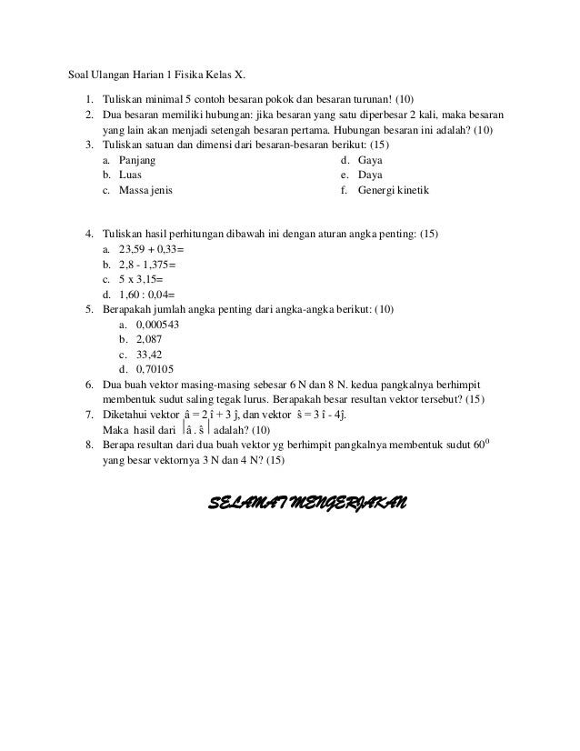 10 Contoh Soal Ulangan Harian SMA Kelas X KD 3.1 yang Wajib Kamu Kuasai Sebelum Terlambat