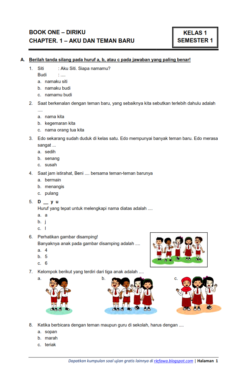 Mengukur Pemahaman Contoh Soal Ulangan Tengah Semester Kelas 3 SD Tema Mengukur Pemahaman Contoh Soal Ulangan Tengah Semester Kelas 3 SD Tema