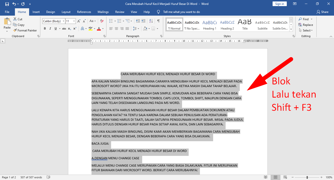 Cara Mengubah Tulisan Kecil Menjadi Besar Semua di Word Ternyata Semudah Ini, Wajib Tahu Sebelum Terlambat