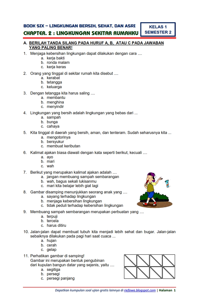 Terbukti 5 contoh soal ulangan harian SD kelas 1 sub tema 2 yang bikin anak cepat paham