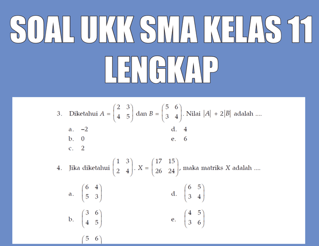 contoh soal ukk 2017 matematika kelas 11 semester 2