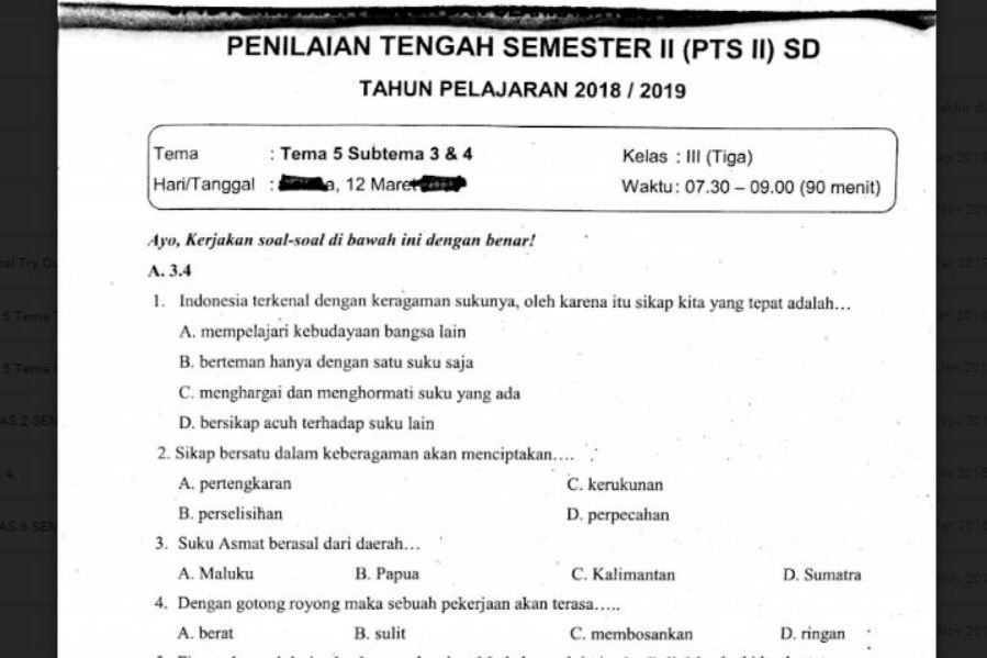 Terbukti! 7 contoh soal tematik kelas 3 tema 5 subtema 4 dari LKBN ANTARA untuk sukses
