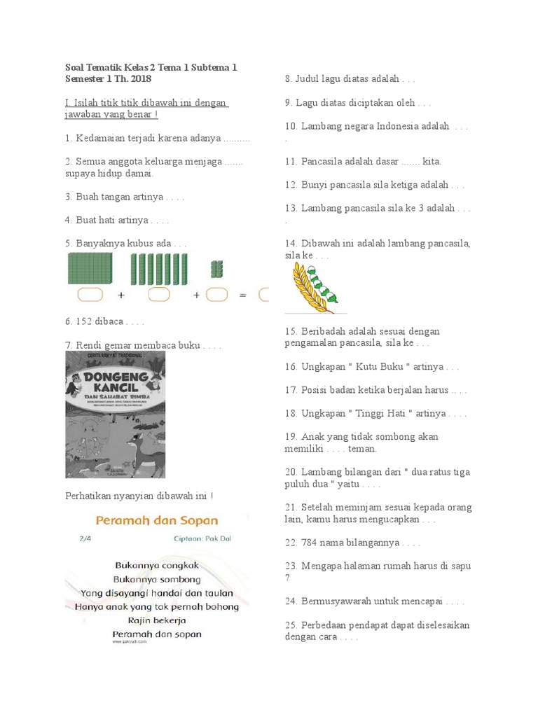 Terungkap! 5 Rumus Volume Bangun Ruang + Contoh Soal Tematik Kelas 2 Tema 1 4 Bentuk PDF