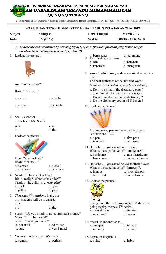 Rahasia Lulus Ujian dengan Latihan Soal Bahasa Inggris Kelas 5 SD Semester 1 Terbaru