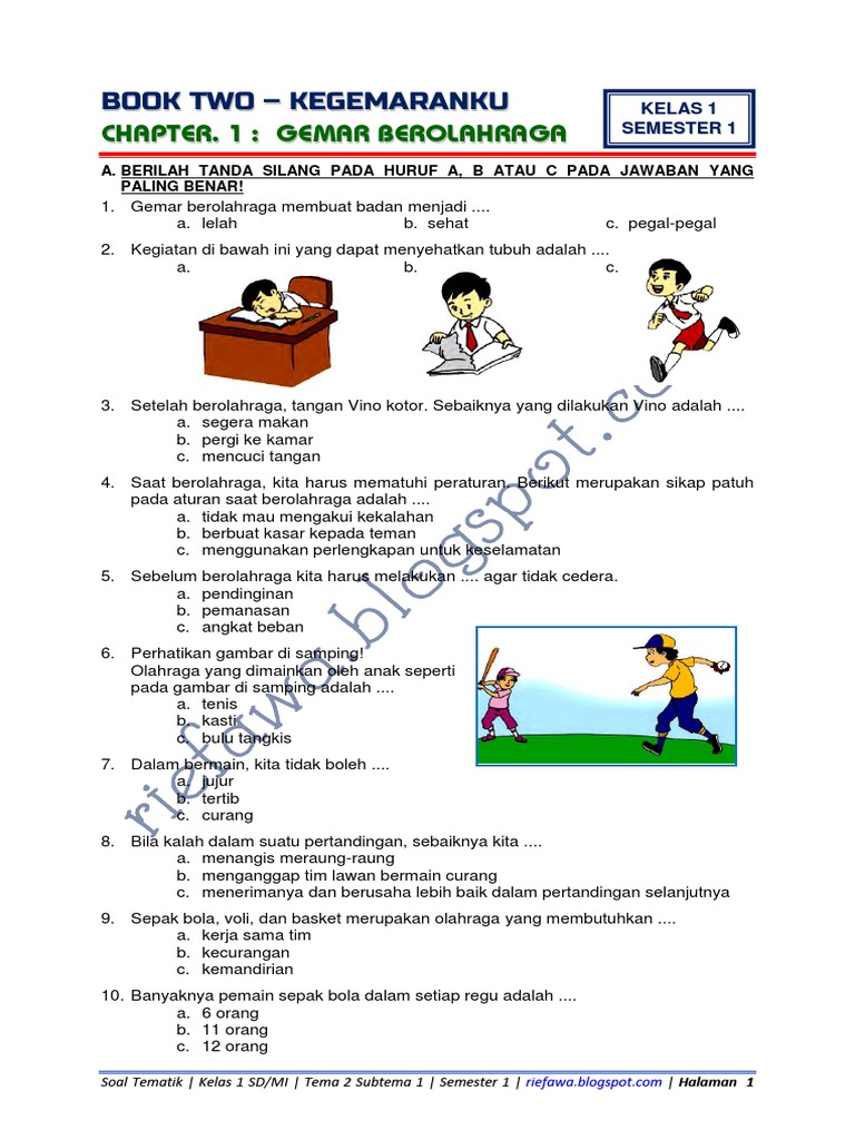 Wajib Tahu! Kumpulan Contoh Soal Tematik Kelas 1 Tema 2 Subtema 4 Terbaru Tahun Ini